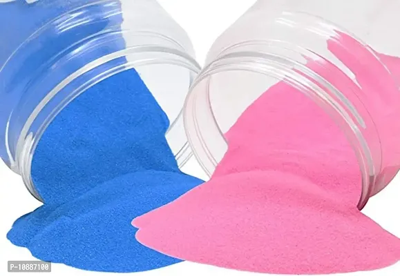 Sanskar Rangoli Colour Powder Ashmani Blue and Pink 500 Gram Each Diwali Decoration Items Floor Art Rang for Home Navratri Pongal Pooja Mandir Decor (Pack of 2 Colors)