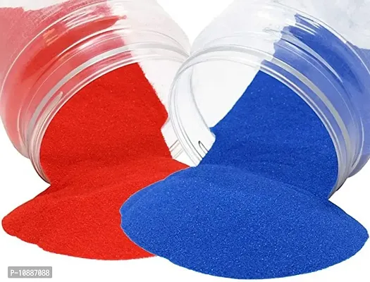 Sanskar Rangoli Colour Powder Red and Blue 500 Gram EachDiwali Decoration Items Floor Art Rang for Home Navratri Pongal Pooja Mandir Decor (Pack of 2 Colors)