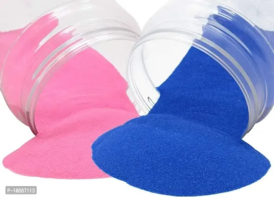 Sanskar Rangoli Colour Powder Pink and Blue 500 Gram Each Diwali Decoration Items Floor Art Rang for Home Navratri Pongal Pooja Mandir Decor (Pack of 2 Colors)-thumb0