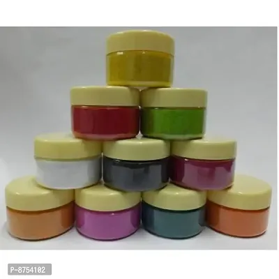 Rangoli Colors 100 Gram Floor Arts Ceramic Shining Muggulu Pack of 10 Colors Multicolor-thumb0