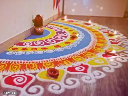 Rangoli Powder Colors Bottles Design Creativity Diwali Floor Rangoli Art