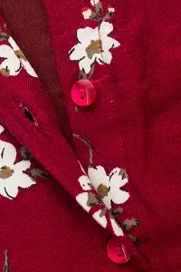Stunning Maroon Cotton Flower Print Dress For Girls-thumb1