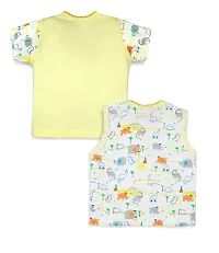 Premium Soft Comfortable Colourful Front Open Infant Casual Wear Combo Set 100% Organic Soft Cotton Child Hub (0-3 Months, Blue) (3-6 Months, Yellow)-thumb3