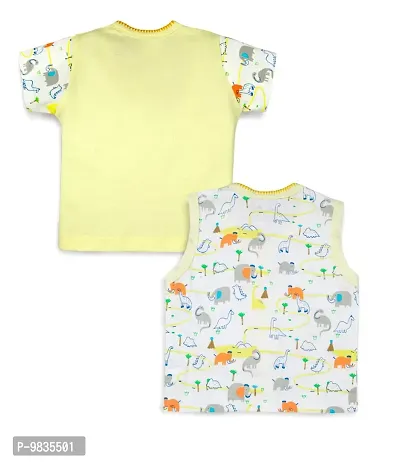 Premium Soft Comfortable Colourful Front Open Infant Casual Wear Combo Set 100% Organic Soft Cotton Child Hub (0-3 Months, Blue) (3-6 Months, Yellow)-thumb4