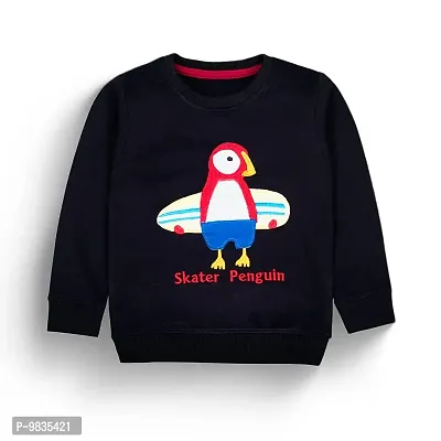 Mustmom? Soft and Comfortable Cute Casual Fleece Sweatshirt for Baby Boys and Girls Penguin (2-3Years, Black)
