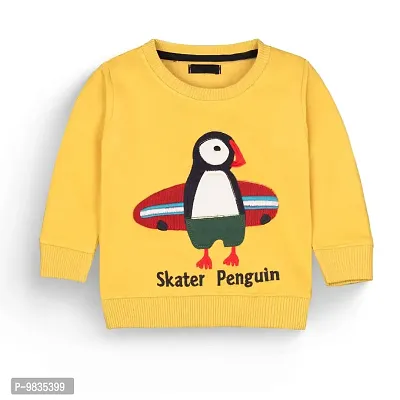 Mustmom? Soft and Comfortable Cute Casual Fleece Sweatshirt for Baby Boys and Girls Penguin (2-3Years, Yellow)