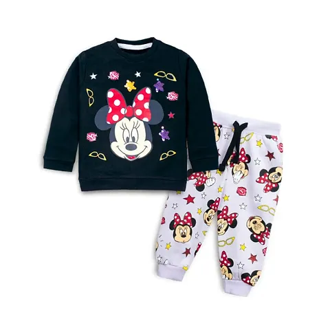 mustmom Cute Winter Sweatshirt Set Soft and Comfortable Top paired with Sweatpants