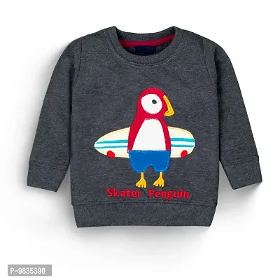 Mustmom? Soft and Comfortable Cute Casual Fleece Sweatshirt for Baby Boys and Girls Penguin (2-3Years, Grey)-thumb0