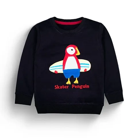 Soft and Comfortable Cute Casual Fleece Sweatshirt for Baby Boys and Girls Penguin