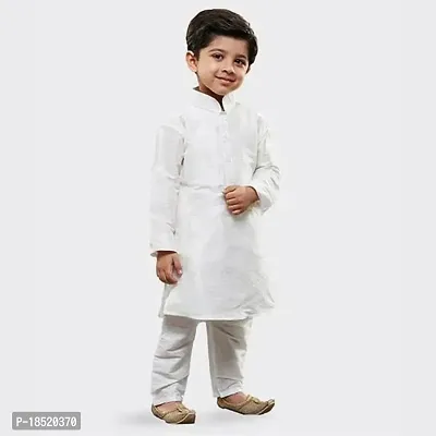 mustmom White Kurta and Pyjama set for baby boys