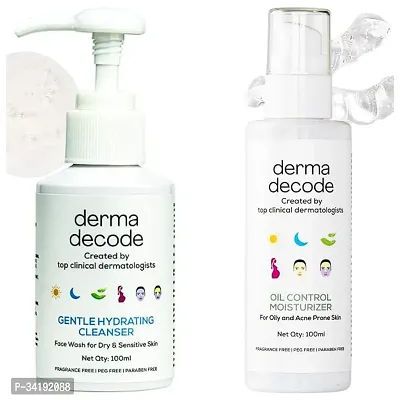 Derma Decode Gentle Hydrating Face Wash With Face Moisturizer 200Ml Pack Of 2