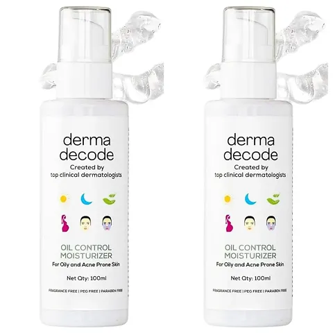 Derma Decode Face Moisturizer For Oily Skin And Acne Prone Skin 200Ml Pack Of 2