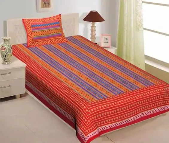 Cotton Printed Single Bedsheets