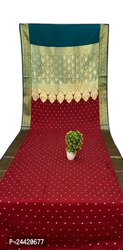 Beautiful Poly Silk Zari Saree With Blouse Piece For Women-thumb0