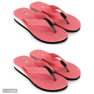 aaska Super Soft Best Quality Embossed Flip Flops  Slippers for Women and Girls| Anti Skid| Super Soft,Comfortable  Stylish (Pack of 2)-thumb0