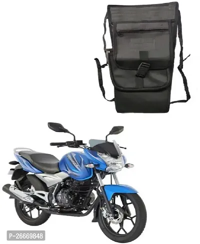 Asesome Creation TCP Plain Black Tank Cover Plain 1 Strap Bajaj Universal For Bike Bike Tank Cover