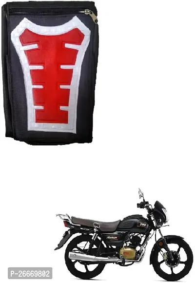 Asesome Creation BIG BIKE TANK COVER RED Strap TVS Radeon Universal For Bike Bike Tank Cover-thumb0