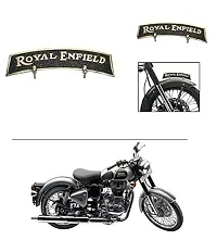 CAPE SHOPPERS Fender Number Plate Front Mudguard Logo Pure Brass Accessories for Royal Motorcycle-thumb1