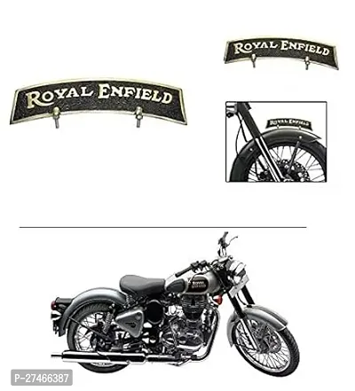 CAPE SHOPPERS Fender Number Plate Front Mudguard Logo Pure Brass Accessories for Royal Motorcycle-thumb2