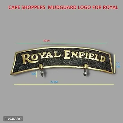 CAPE SHOPPERS Fender Number Plate Front Mudguard Logo Pure Brass Accessories for Royal Motorcycle-thumb3