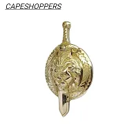 CAPE SHOPPERS Centre Talwaar Lion Emblem for Car and Bike Heavy Brass (Gold)-thumb2