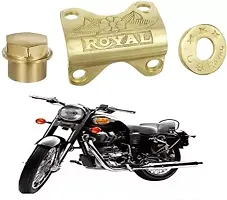 CapeShoppers CR015567-COMBO OF ROYAL HANDLE BAR GOLDEN PATTI AND NUT Clip-on Handle Bar  (Gold)-thumb1