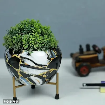 Designer Rust Free Metal Plants Pots with Stand for Indoor/Outdoor-thumb0