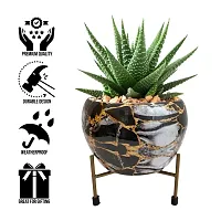 Designer Rust Free Metal Plants Pots with Stand for Indoor/Outdoor-thumb1