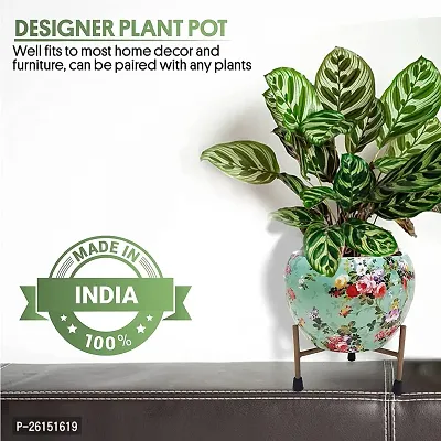 Greenele Designer Rust Free Metal Plants Pots with Stand for Indoor/Outdoor, Office Plants, Gifting Plants D07-thumb4