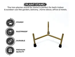 Greenele Designer Rust Free Metal Plants Pots with Stand for Indoor/Outdoor, Office Plants, Gifting Plants D08-thumb1