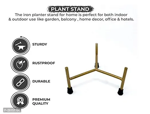 Greenele Designer Rust Free Metal Plants Pots with Stand for Indoor/Outdoor, Office Plants, Gifting Plants D08-thumb2