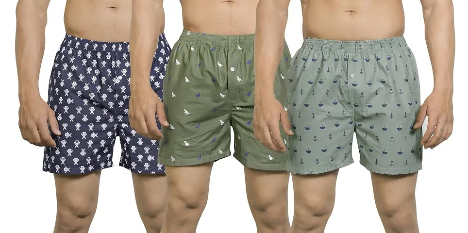 PANTHUSHTI Boxers for Men|| 100? Pure Cotton Combo||Boxer|| Shorts for Mens(Pack of 3)