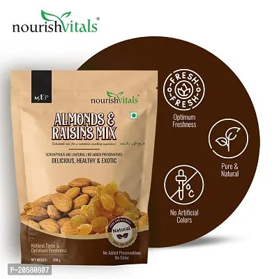 NourishVitals Almonds And Raisins Mix, Scrumptious Mix | Natural, 200 g-thumb4