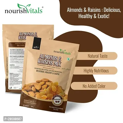 NourishVitals Almonds And Raisins Mix, Scrumptious Mix | Natural, 200 g-thumb3