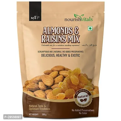 NourishVitals Almonds And Raisins Mix, Scrumptious Mix | Natural, 200 g-thumb0