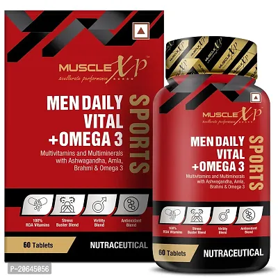MuscleXP Men Daily Vital + Omega 3 Sports Multivitamin, 60 Tablets