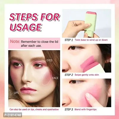 Warm Blush Multi-Use Blusher Solid Stick Moisturizing Blusher on Cheek Multi-use and Waterproof Face Makeup Tool-thumb4