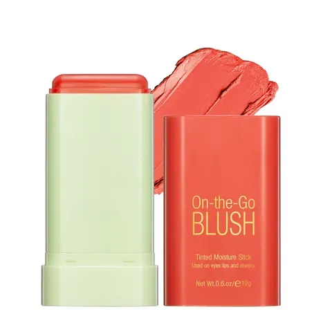 Warm Blush Multi-Use Blusher Solid Stick Moisturizing Blusher on Cheek Multi-use and Waterproof Face Makeup Tool