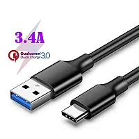 AIRMOBI Upto 25W Type-C USB Cable for Oppoo A11, Oppoo A 11 Charging Cable Original Like Fast Charger Cable | Quick Data Sync Type C to USB-A Cable -A1G4,BLACK-thumb1