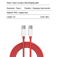 Type-C to Type-C Charging Cable For Xiaomi mi K30 Pro, Xiaomi mi K3 0 Pro 65W One-Plus Dash Warp Charge Cable For One-Plus 8T/ 9/ 9R/ 9 pro/ 9RT/ 10R/ Nord - A1G5,RED-thumb3