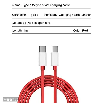 Type-C to Type-C Charging Cable For Xiaomi mi K30 Pro, Xiaomi mi K3 0 Pro 65W One-Plus Dash Warp Charge Cable For One-Plus 8T/ 9/ 9R/ 9 pro/ 9RT/ 10R/ Nord - A1G5,RED-thumb4