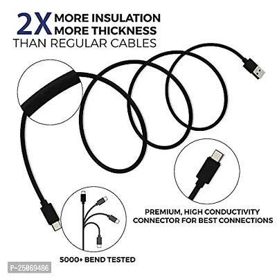 AIRMOBI USB Type C Cable for Motorola Moto G100, Motorola Moto G 100 3A Sync  Fast Charging Cable, 3.9 Ft (1.2M), QC 2.0/3.0, Sam-sung, One-Plus  all C type devices, A1G7,BLACK-thumb3