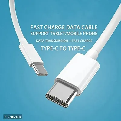 USB-C to USB-C PVC 3.3 Feet Cable For vivo V23e, vivo V 23e Fast charging Type C Cable, for i- Phone 15 Series USB-C Devices, Tough and Durable, 60W PD- A1G9,WHITE-thumb4