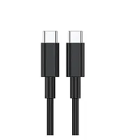 AIRMOBI USB-C to USB-C PVC 3.3 Feet Cable For Infinix Note 10 Pro, Infinix Note Ten Pro Fast charging Type C Cable, for i- Phone 15 Series USB-C Devices, Tough and Durable, 60W PD- A1G9,BLK-thumb1