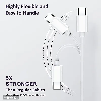 superfast charging cable for vivo X80, vivo X 80 USB Cable | Charging  Sync Data Cable | Rapid Quick Dash Fast Charging Cable| Type C to USB-A Cable -A1G12, White-thumb3