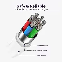 superfast charging cable for vivo X80, vivo X 80 USB Cable | Charging  Sync Data Cable | Rapid Quick Dash Fast Charging Cable| Type C to USB-A Cable -A1G12, White-thumb3