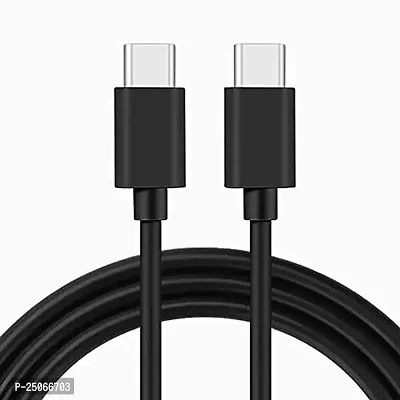 AIRMOBI USB-C to USB-C PVC 3.3 Feet Cable For Infinix Note 10 Pro, Infinix Note Ten Pro Fast charging Type C Cable, for i- Phone 15 Series USB-C Devices, Tough and Durable, 60W PD- A1G9,BLK-thumb0