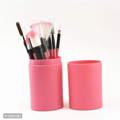 Soft Makeup Brushes Set With Box For Eye  Face Makeup (Pack of 12) Pink-thumb3