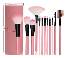 Soft Makeup Brushes Set With Box For Eye  Face Makeup (Pack of 12) Pink-thumb3