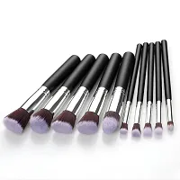 10 Pec Black Wooden Makeup Brushes Set For Eye  Face Makeup-thumb4